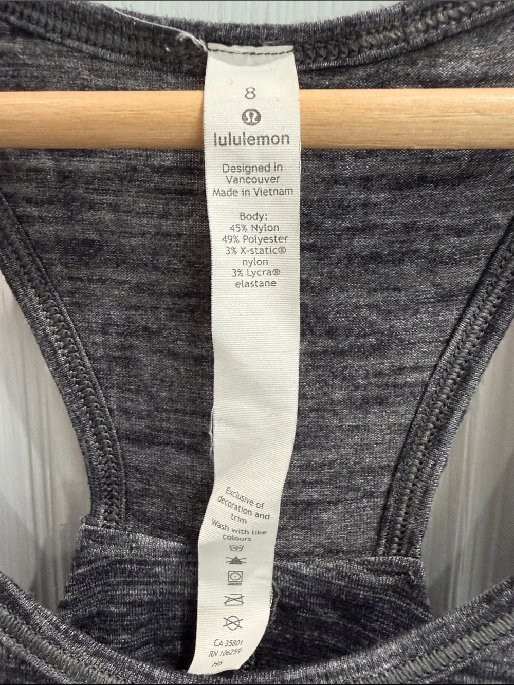 lululemon athletica Charcoal Gray Racerback Tank